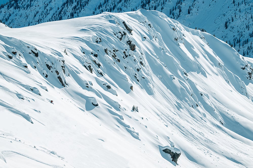 Big mountain skiing on the 2025 Atomic Bent Chetler 120 skis.